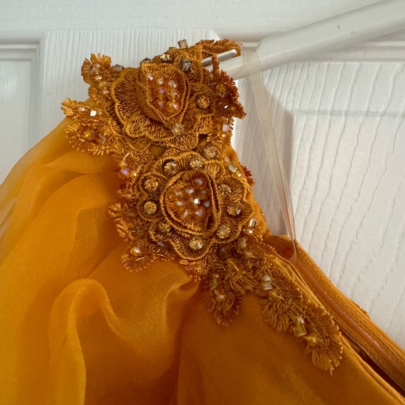 Odrella Yellow/Orange Evening Gown - Picture 2 of 4
